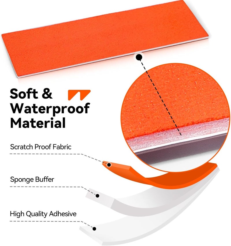 WRAPXPERT Squeegee Felts,Orange Felt Tape with Adhesive Backing Fit 4-inchs,Vinyl Squeegee Buffer for Window Tint Kit,PPF Applications,Vinyl Wrap Tools - Image 3